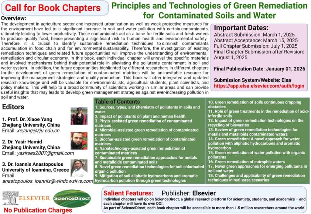 PRINCIPLES AND TECHNOLOGIES OF GREEN REMEDIATION FOR CONTAMINATED SOILS AND WATER